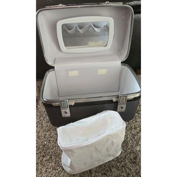 American Tourister Makeup Cosmetic Travel Case Black Hardshell Luggage Lock Keys - Picture 16 of 16